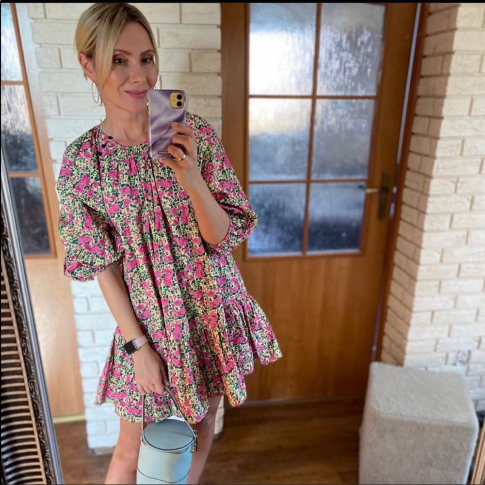 SOLD Zara puff shoulder print dress - Picture 11 of 16